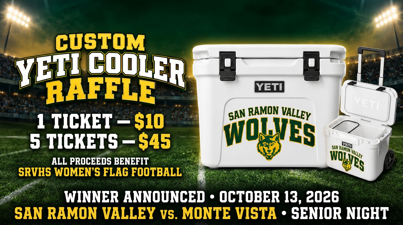 Custom YETI cooler raffle benefiting SRVHS Women's Flag Football